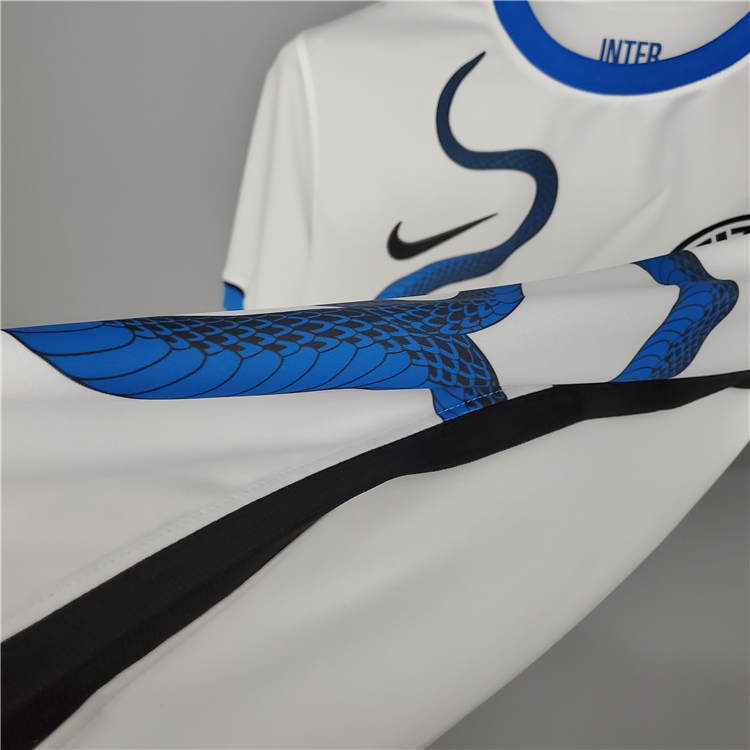 Inter Milan 21-22 White Away Snake Soccer Jersey Football Shirt - Click Image to Close